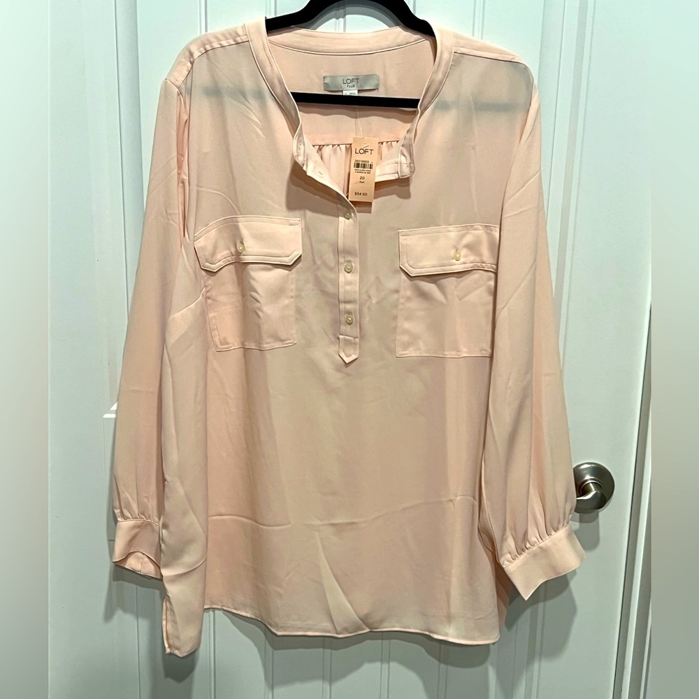LOFT plus womens peach blouse top size 20
